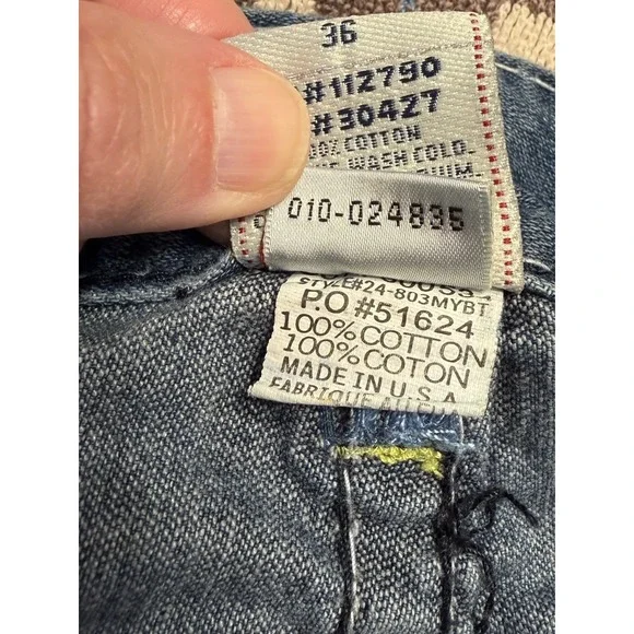 True‎ Religion Y2K Denim Jeans 36 Multicolor Billie Rope Stitch Straight Leg